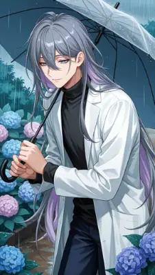 梅雨に紫陽花