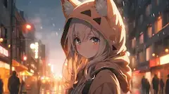 狐耳少女の雨夜の秘密
