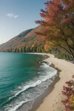 秋の浜辺
