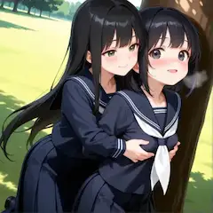 木陰の秘密の抱擁