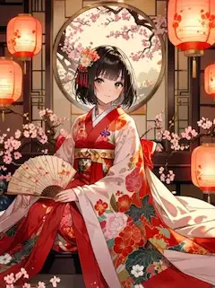 ひな人形のような少女