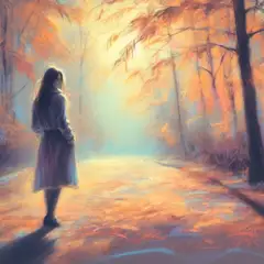 秋の森に(一人佇む少女)