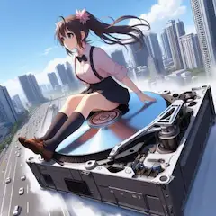 ハードディスクドライブに乗って空中ドライブ
