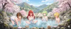 【鎖骨】春の露天風呂で混浴