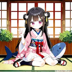 ピース！猫耳着物少女