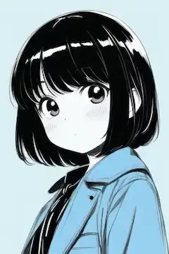 スケッチ風コートを着た女の子