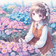 少女とシネラリア園
