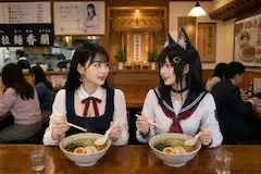 リアルな人狼と拉麺を食べる