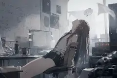 研究室で休む少女