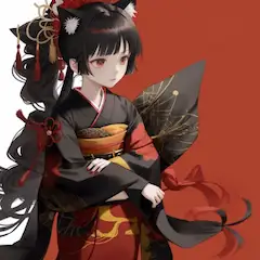 和服と猫耳女子