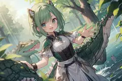 アマゾン川のワニ少女