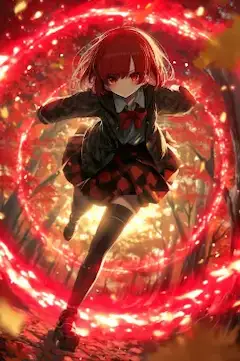 紅葉の渦を飛び越えて