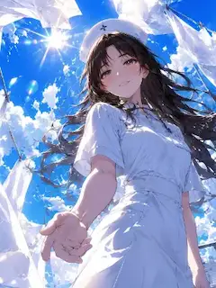 青空に舞う白衣の天使