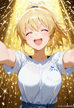 黄金の光に輝くセルフィーの瞬間