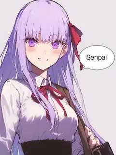 nijijourneyでBBちゃんに先輩と言わせてみた