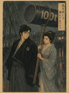 五月雨じゃ濡れてまいろう