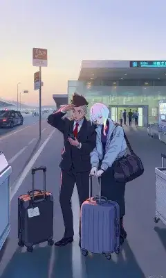 空港の朝のドタバタ