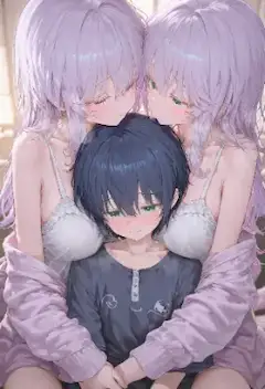 姉二人に挟まれて