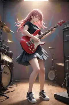 スタジオに響くピンクのロック
