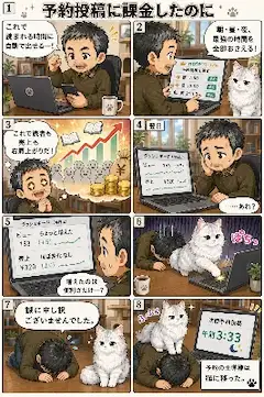 予約投稿を猫に奪われた