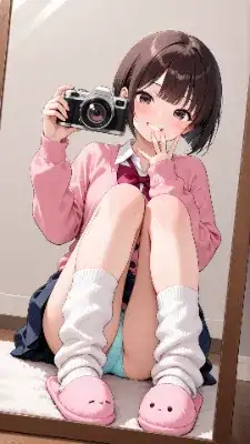 鏡越し。