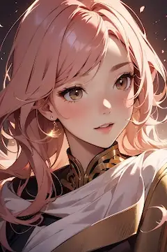 ローズゴールドの髪色のお姉さん