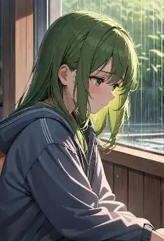 雨の窓辺で想う静かな午後