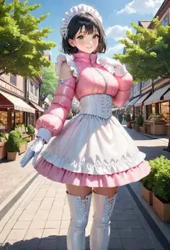 ピンクのメイドさん