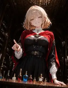 香水を指差す魔女の誘惑