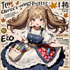 エコツインテールの秋風ガール、エコの日コーデ