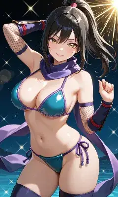 花火輝くビキニ忍者
