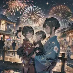 夏まつりの記念写真