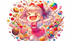 スイーツに囲まれて
