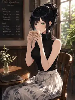 カフェにて