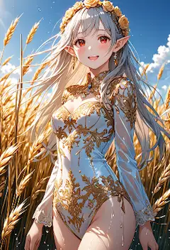 黄金の麦畑に咲くエルフの微笑み
