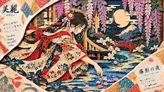 藤影の夜に花びらを掬う