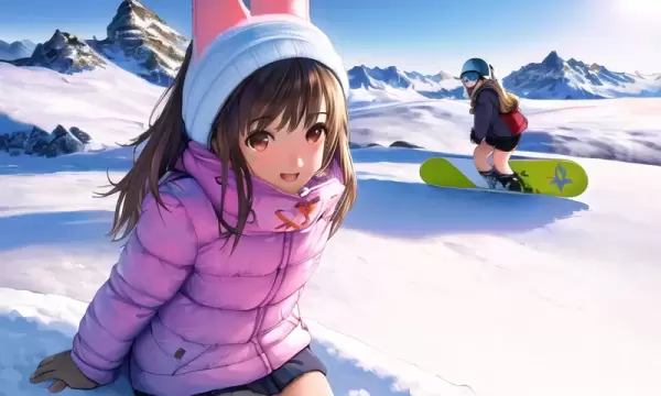 スノーボードに来た少女