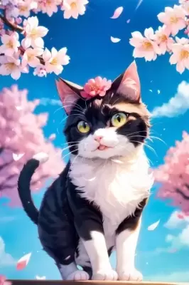 春の陽気に猫も花咲く