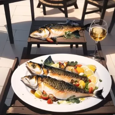 魚料理とワイン