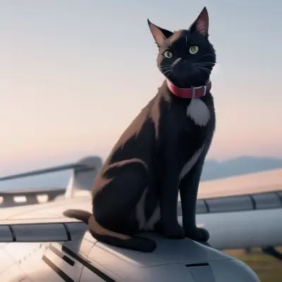 黒猫と飛行機