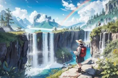 大滝と虹