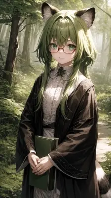 森の緑のたぬきさん