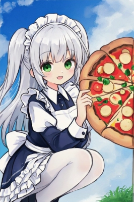 メイドとピザ