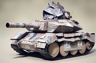 新聞紙の戦車