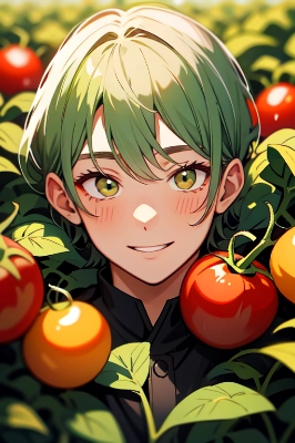 トマトと黄緑色の少年★（14枚）
