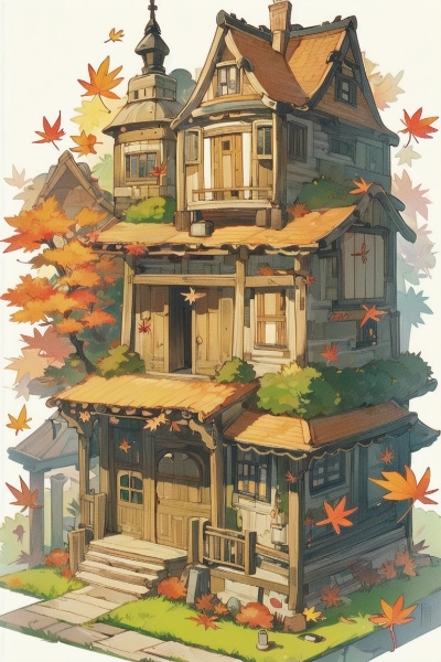 謎の建築物と秋の雰囲気