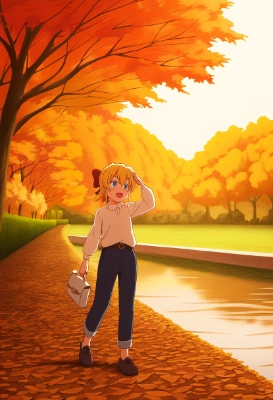 秋の川辺りをお散歩