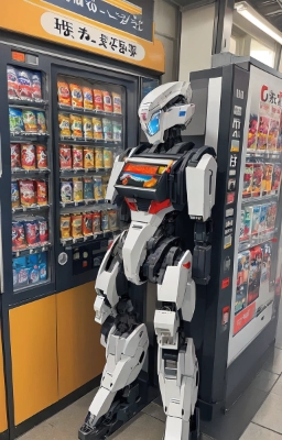 ジュースを買いに来たロボット