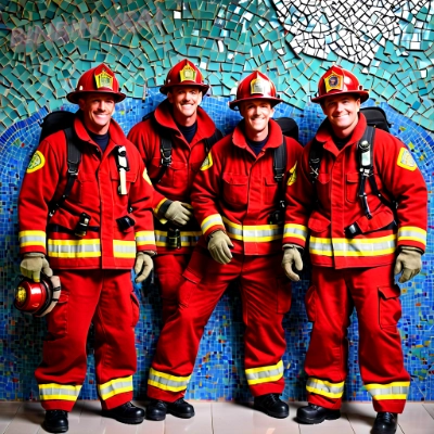 なんとなくの思い付きで作ったモザイクアートの消防士！comfy XL