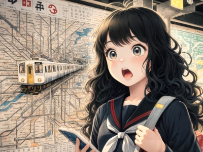 東京の地下鉄路線図に遭遇した受験生の図
